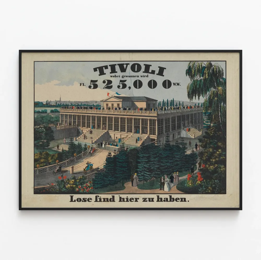 Plakat vintage Tivoli i tętniące życiem ogrody