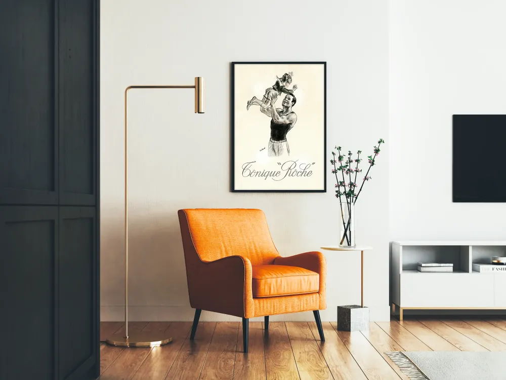 Plakat Vintage Tonique Roche - Ilustracja Mężczyzna i Dziecko