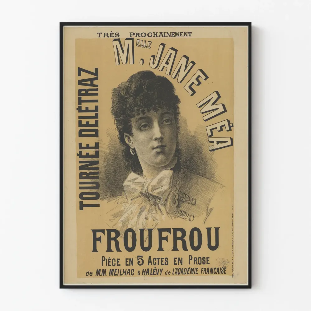 Plakat vintage z tournée Jane Mé - Froufrou sztuka w 5 aktach