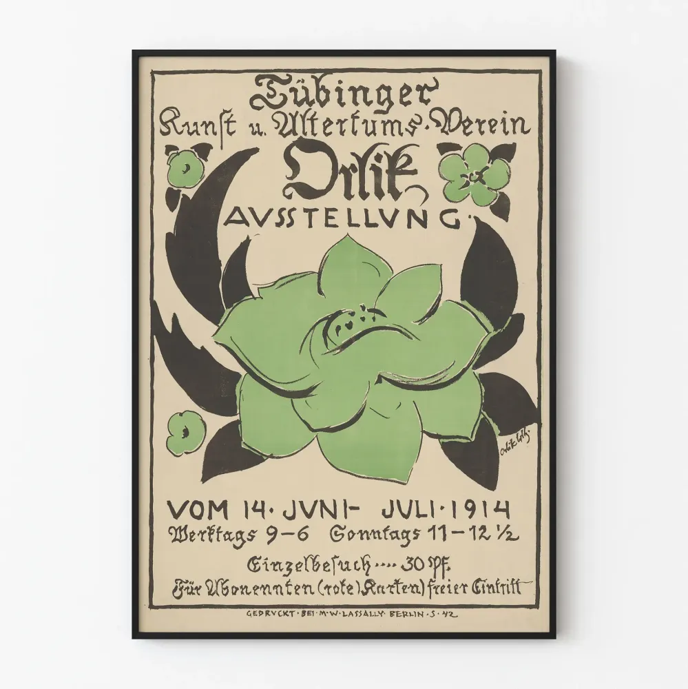 Plakat vintage Towarzystwo Sztuki i Starożytności Tübinger 1914