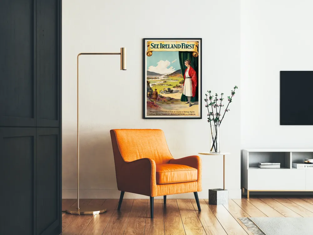 Plakat Vintage Turystyka Irlandia - Zobacz Irlandię jako pierwszą