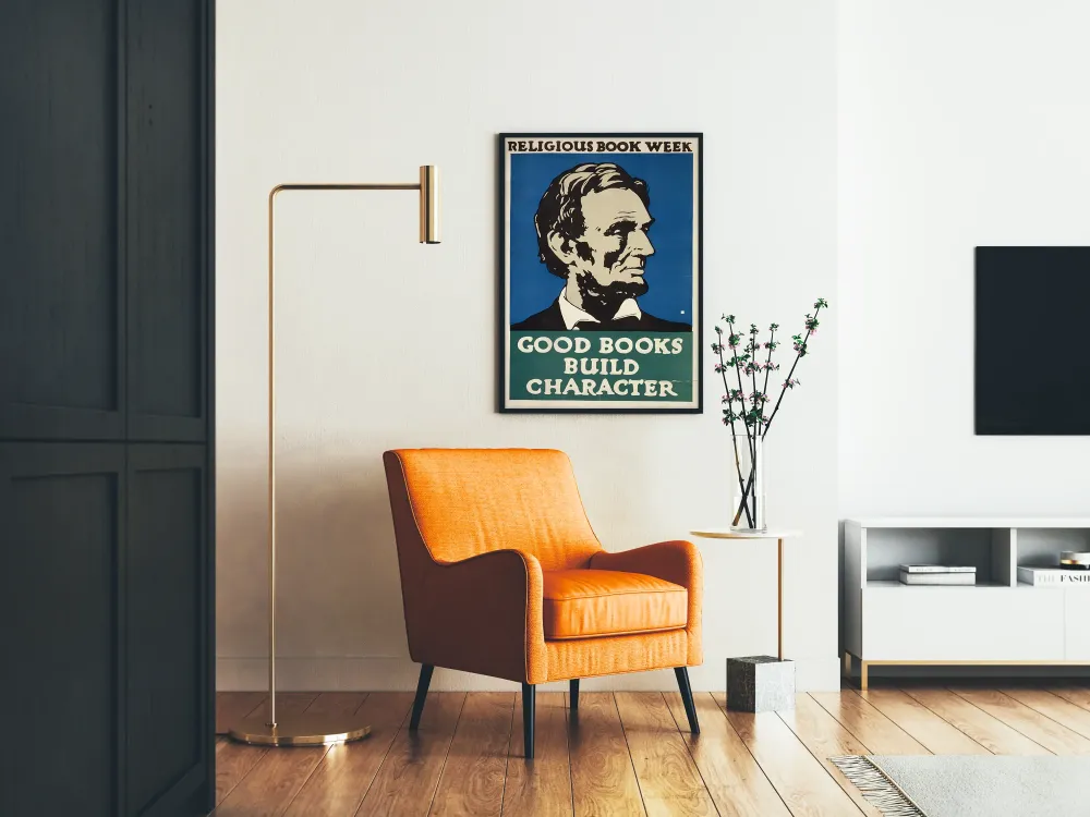 Plakat vintage Tydzień Książki Religijnej Dobre Książki Budują Charakter