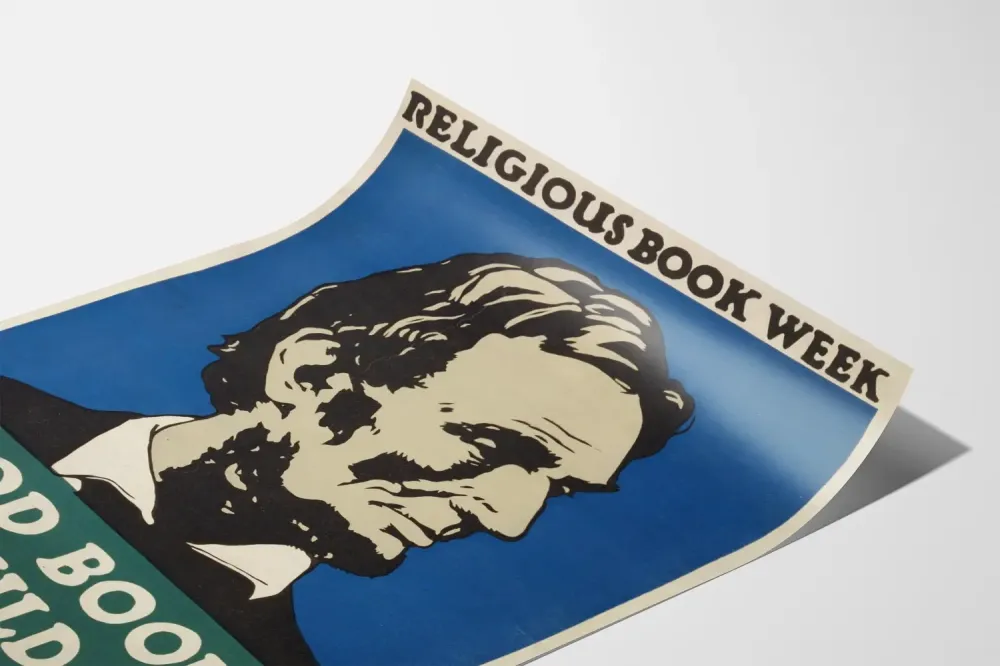 Plakat vintage Tydzień Książki Religijnej Dobre Książki Budują Charakter