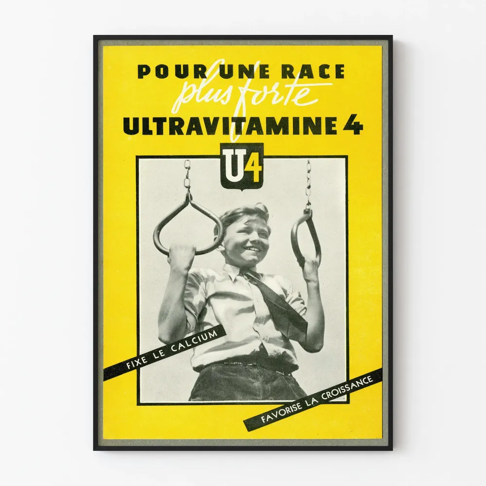 Plakat vintage Ultravitamine 4 czarno-żółty