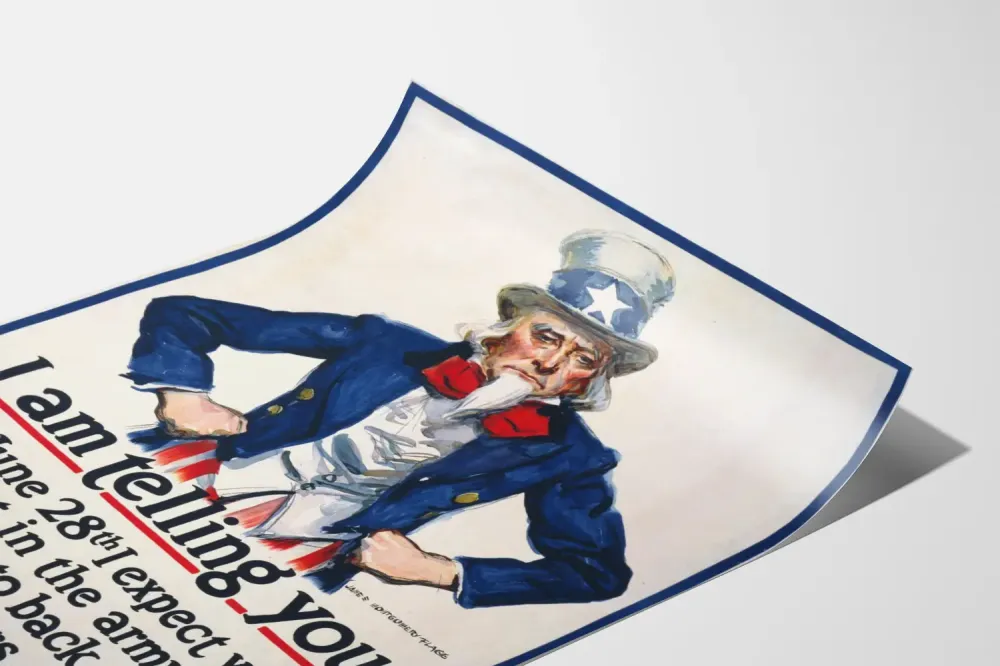 Plakat vintage Uncle Sam rekrutacja W.S.S. zgłoszenie do wojska