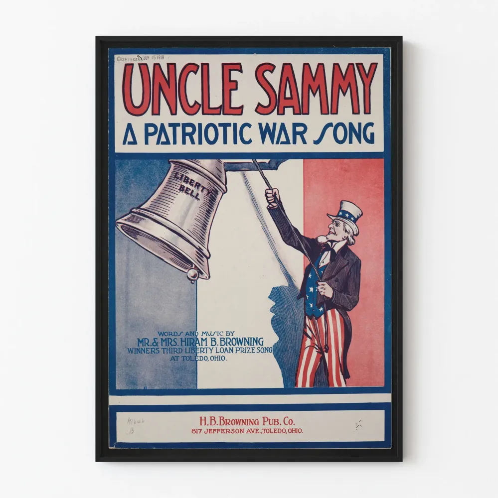Plakat vintage Uncle Sammy - Patriotyczna piosenka wojenne
