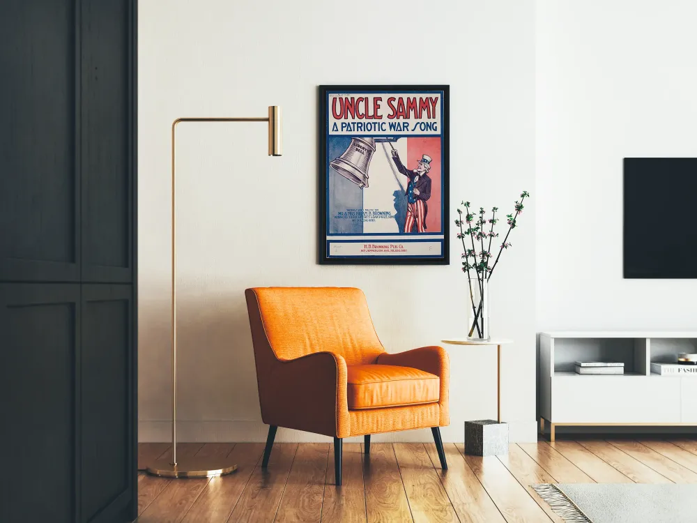 Plakat vintage Uncle Sammy - Patriotyczna piosenka wojenne