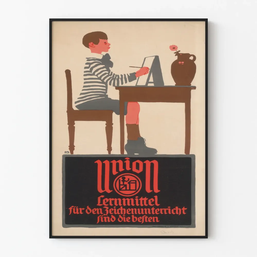 Plakat vintage Union sprzęt do rysowania do nauki sztuki
