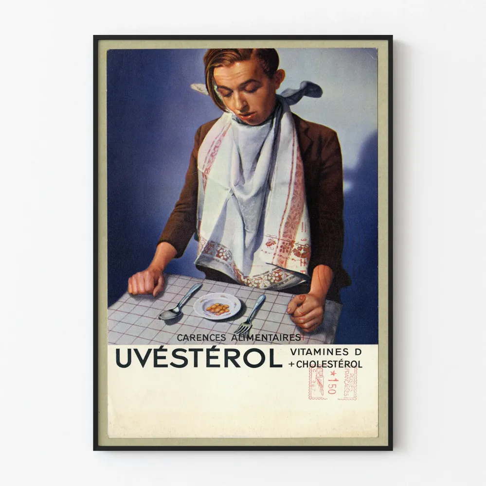 Plakat vintage Uvéstérol witaminy D i cholesterol