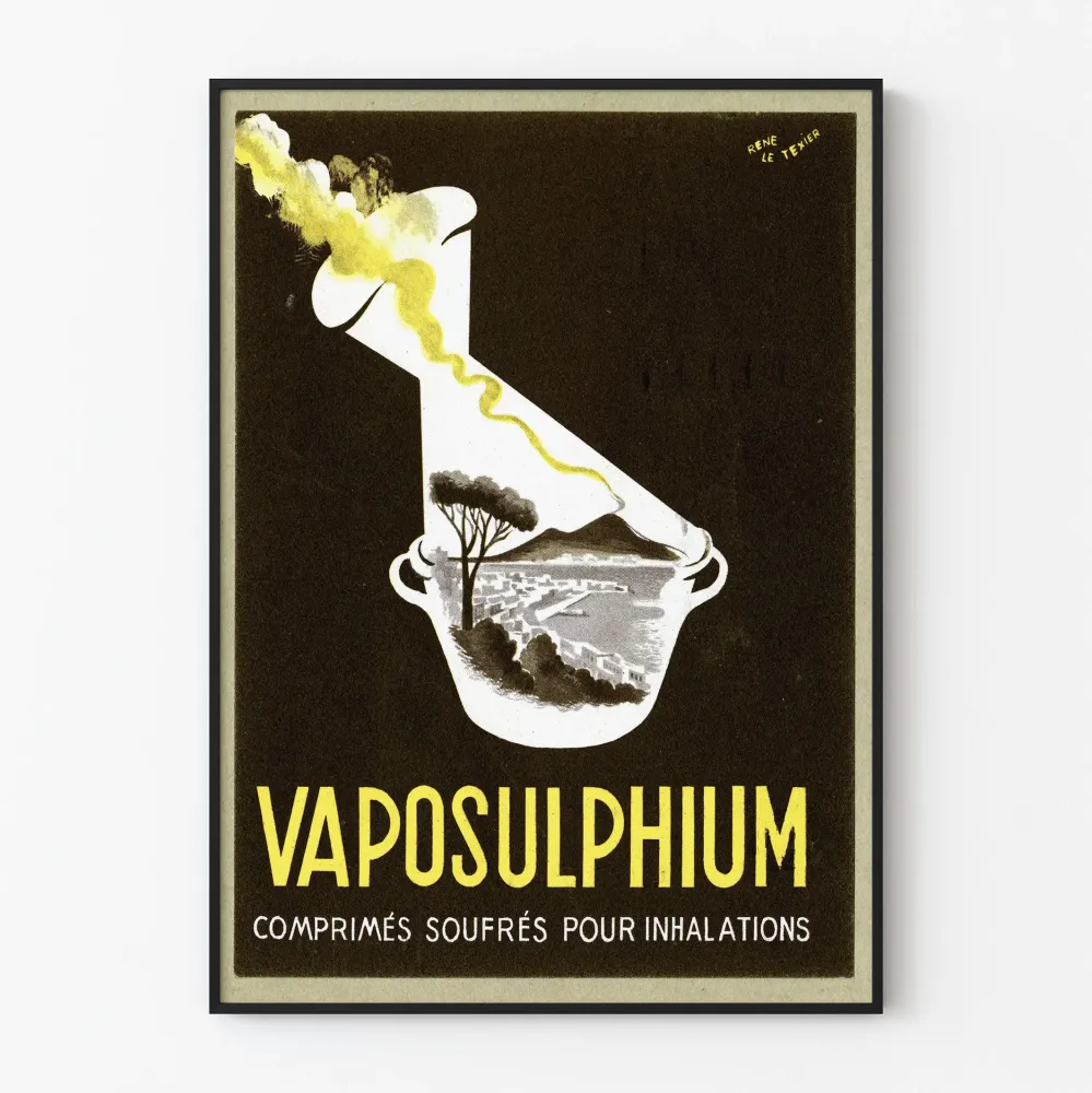 Plakat Vintage Vaposulphium - Tabletki Siarkowe do Inhalacji