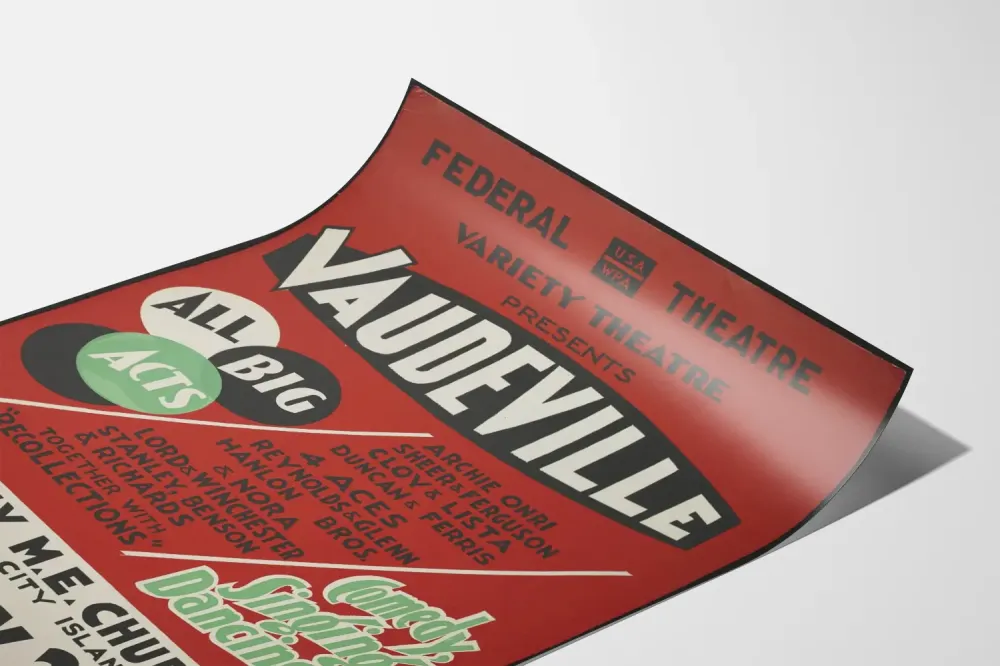 Plakat vintage vaudeville - spektakl teatralny melodramatyczny