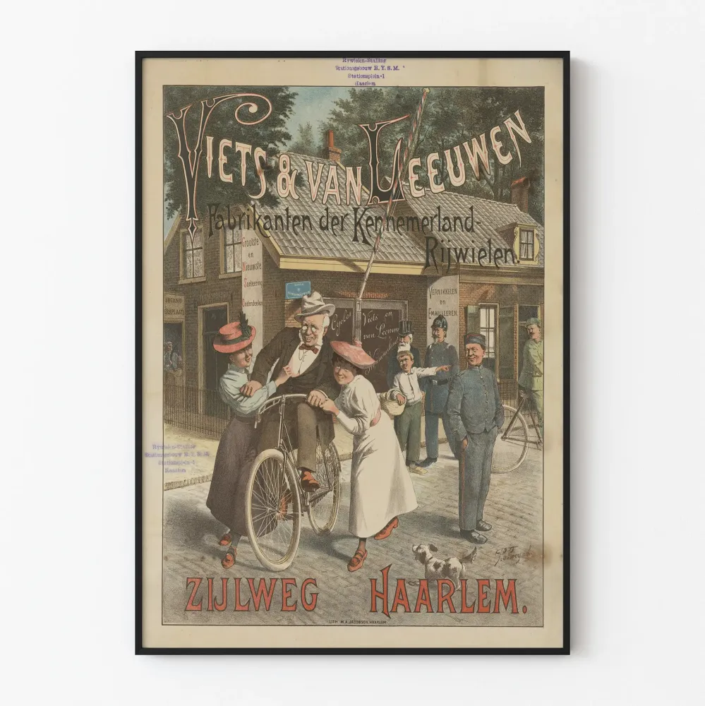 Plakat vintage Viets & Van Leeuwen producent rowerów
