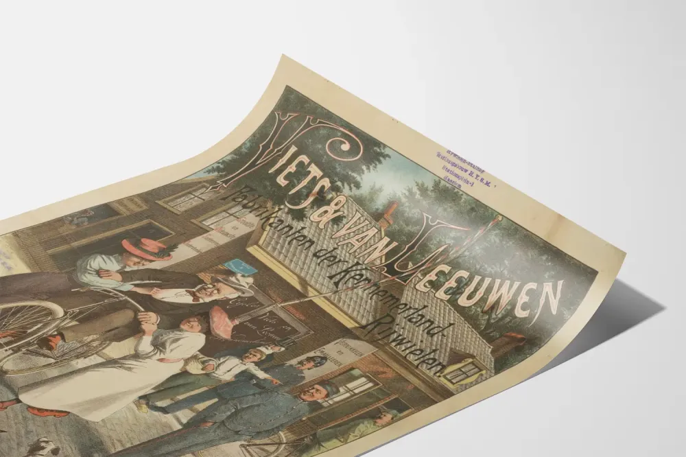 Plakat vintage Viets & Van Leeuwen producent rowerów