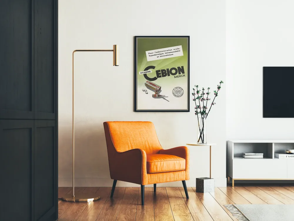 Plakat vintage Vitamina Cebion Merck do podawania doustnego i do wstrzykiwań
