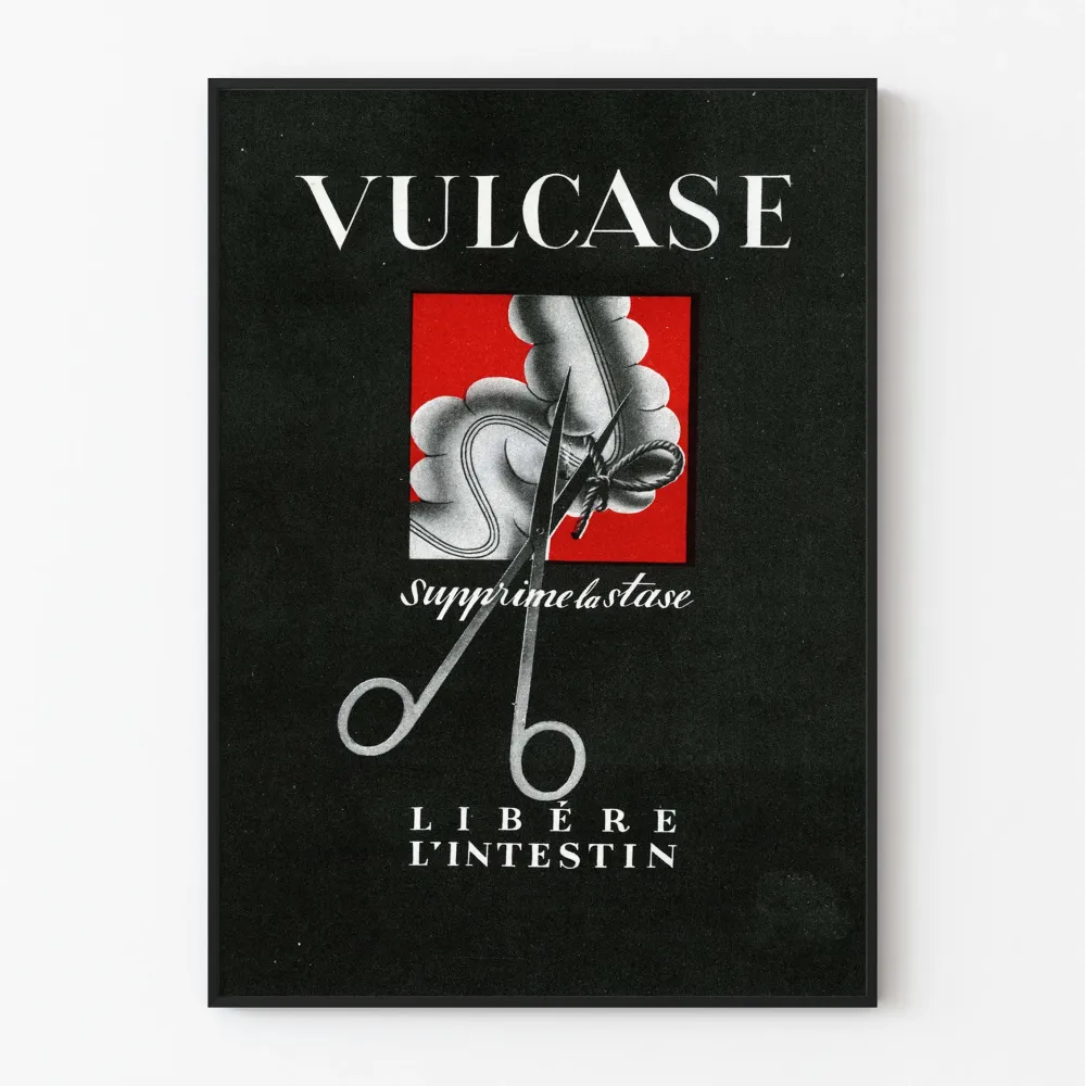 Plakat vintage Vulcase do uwolnienia jelit
