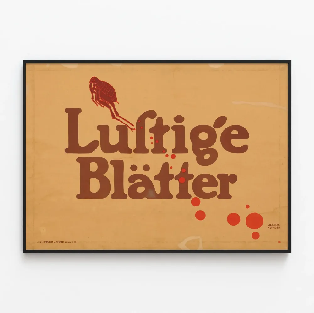 Plakat Vintage Wesołe Kartki z Ilustracją Owada