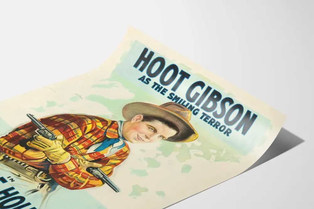Plakat vintage western Double Hold-Up z Hoot Gibson