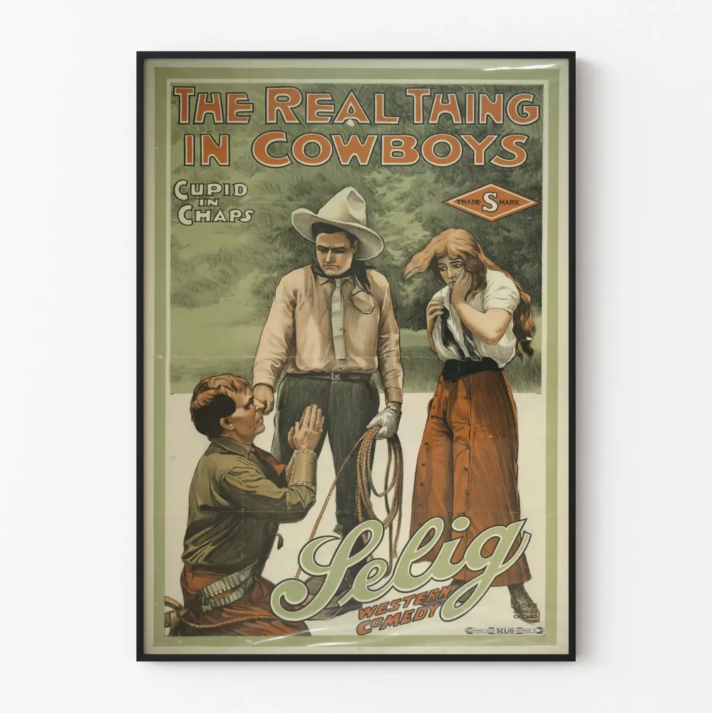 Plakat vintage western komedia Real Taing Cowboys