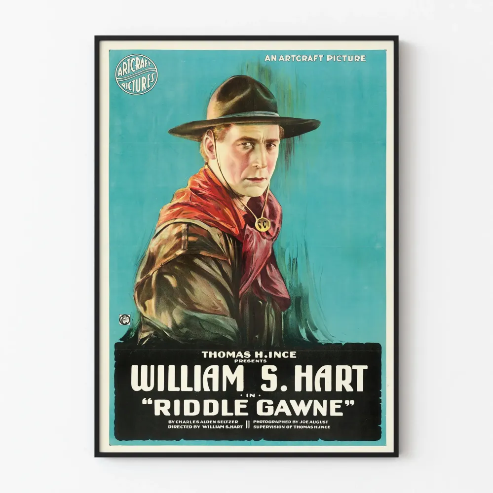 Plakat vintage western Riddle Gawne z William S. Hart