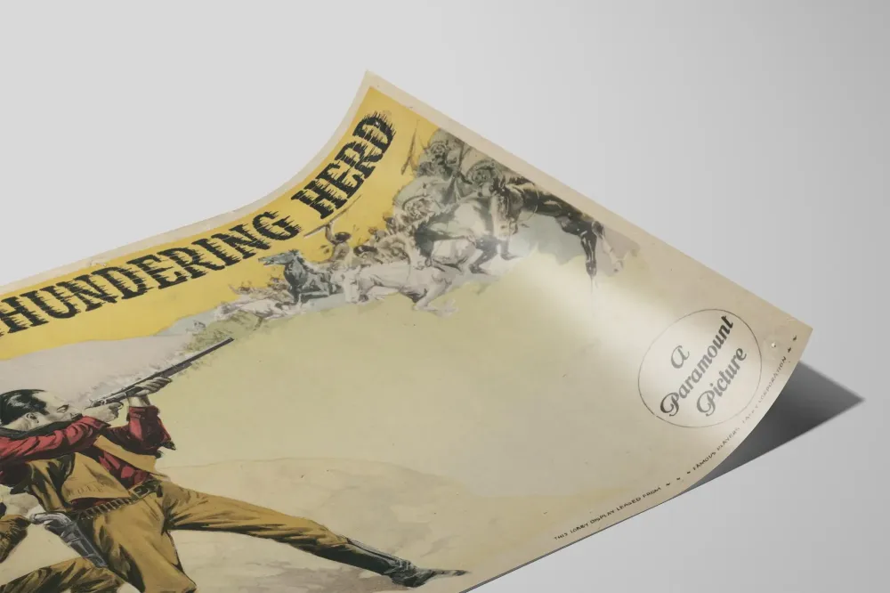 Plakat vintage western Thundering Herd - Zane Grey