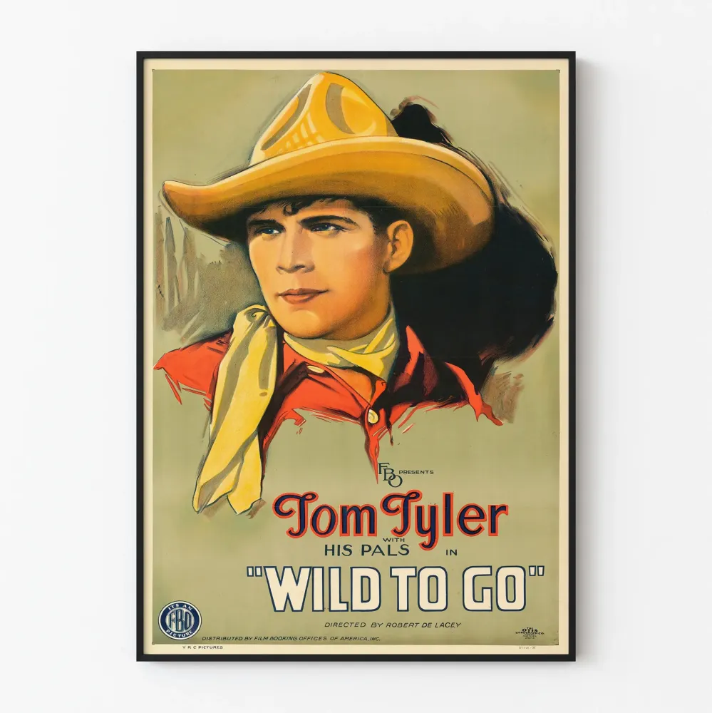 Plakat vintage western Tom Tyler Wild To Go