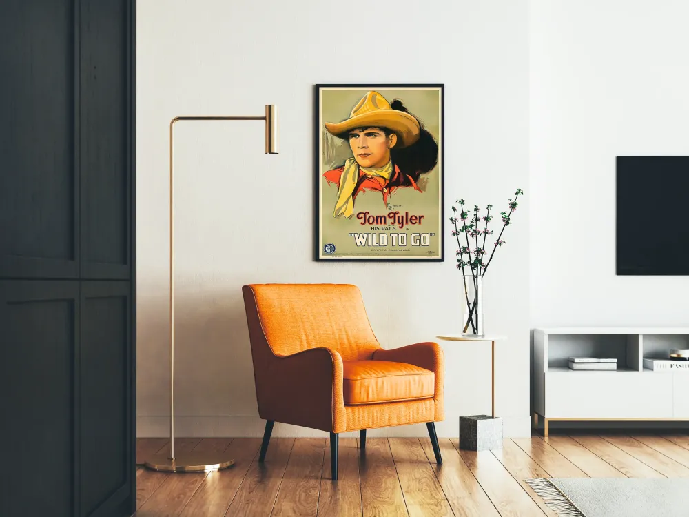 Plakat vintage western Tom Tyler Wild To Go
