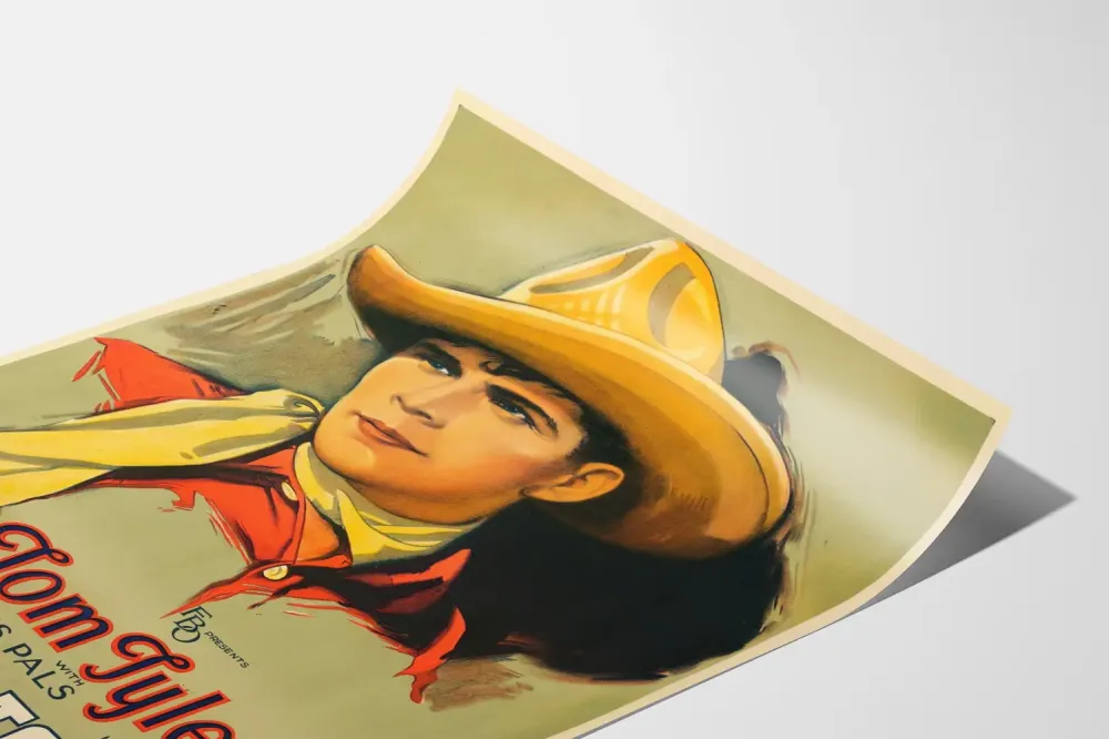 Plakat vintage western Tom Tyler Wild To Go