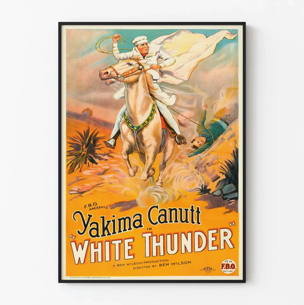 Plakat vintage western White Thunder Yakima Canutt