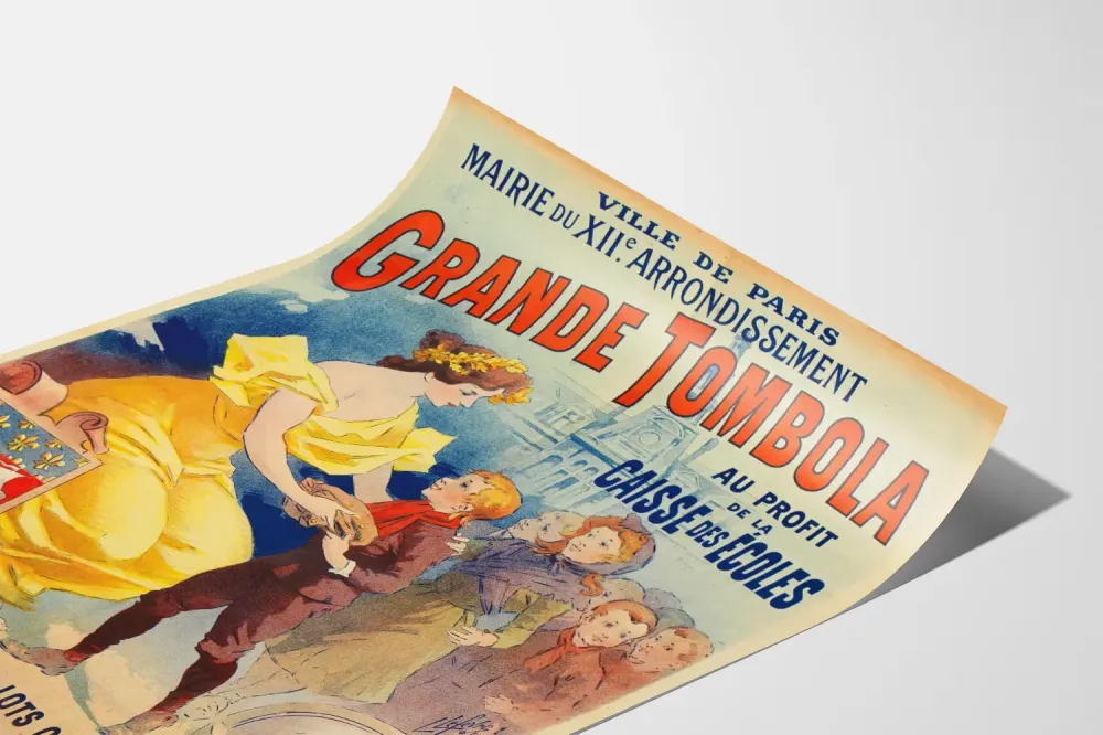 Plakat vintage Wielka Loteria Paryż 12. dzielnica dla Kasy Szkół