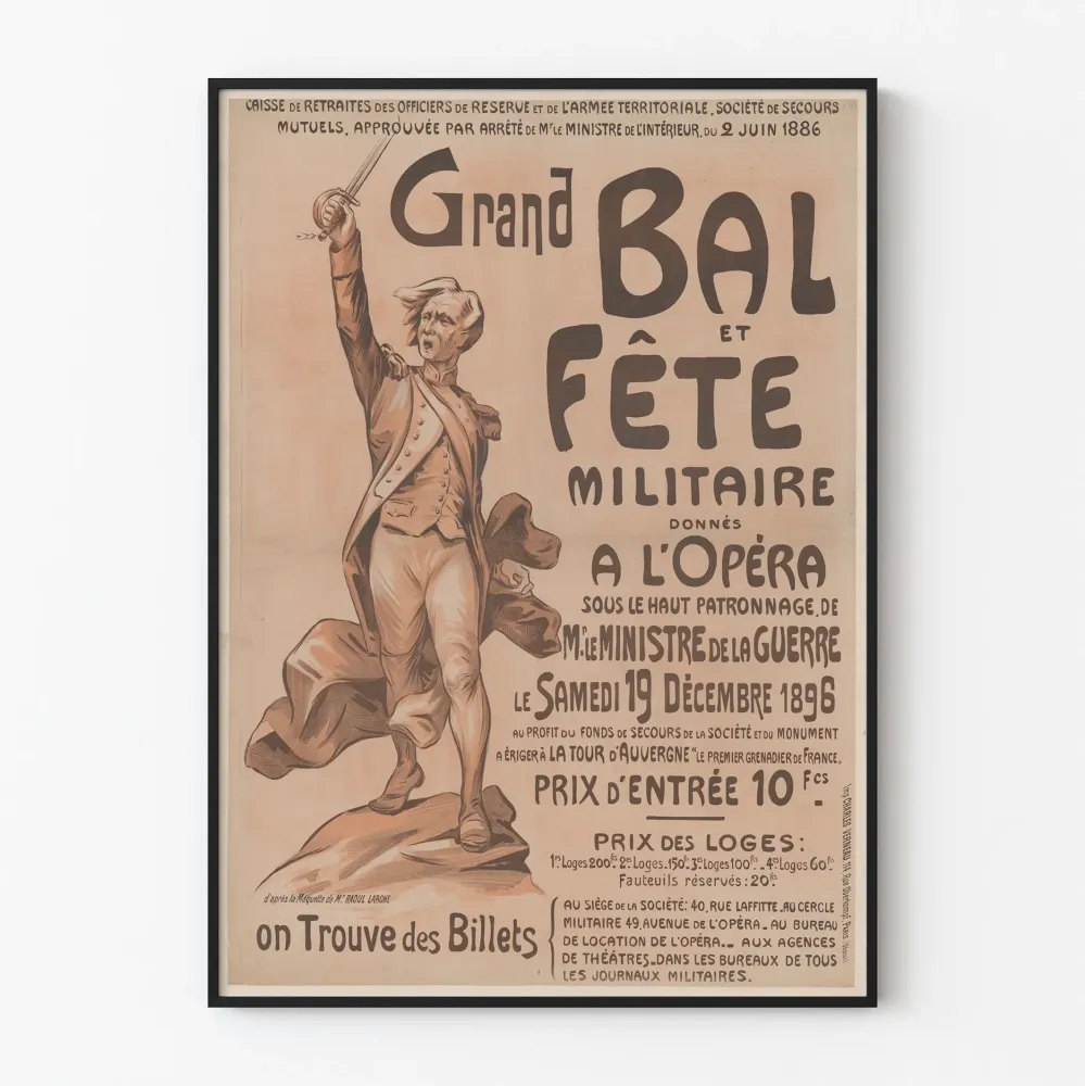 Plakat vintage Wielki Bal i Festyn Wojskowy w Operze 1896