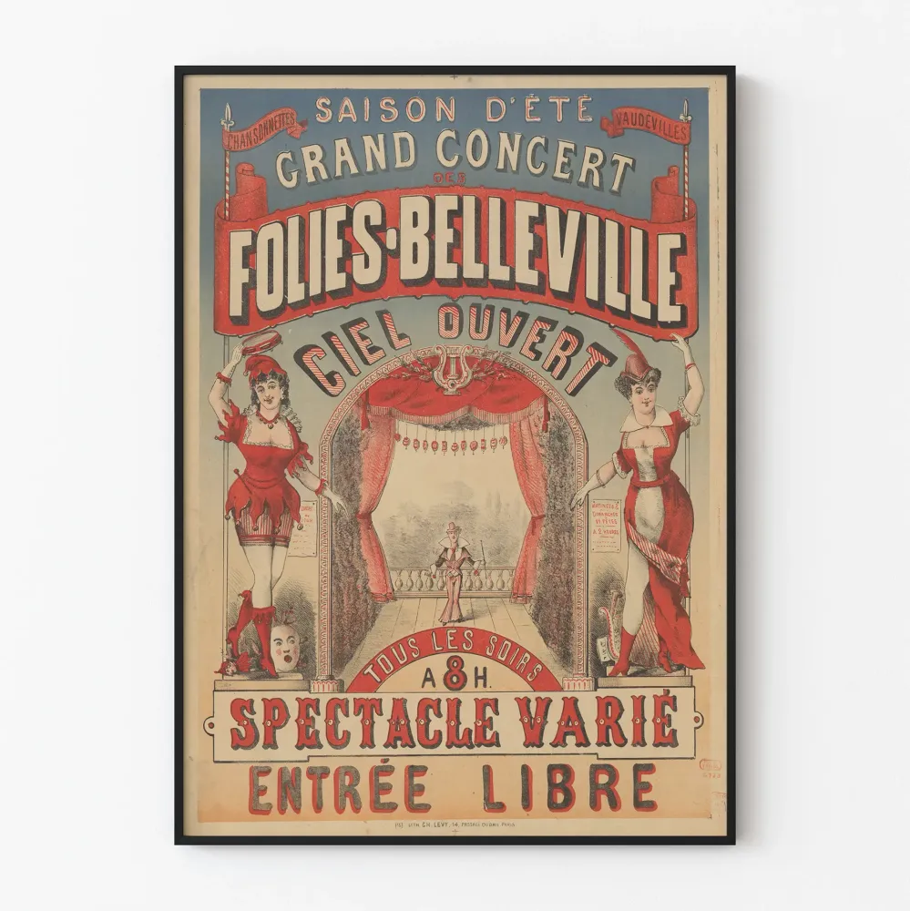 Plakat vintage Wielki Koncert Folies-Belleville
