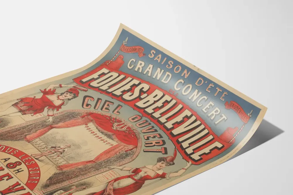 Plakat vintage Wielki Koncert Folies-Belleville