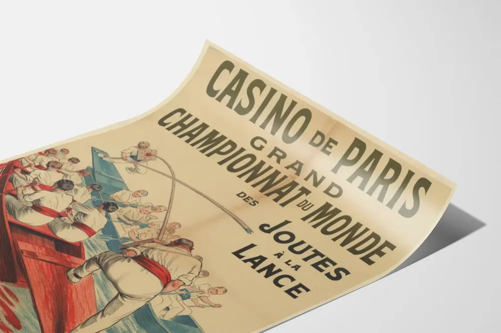 Plakat vintage Wielki Mistrzostwa Świata w Joustach na Lance w Casino de Paris