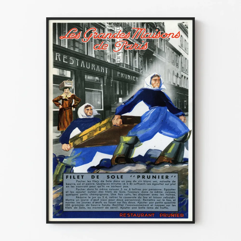 Plakat vintage Wielkie Domy Paryż - Restauracja Prunier