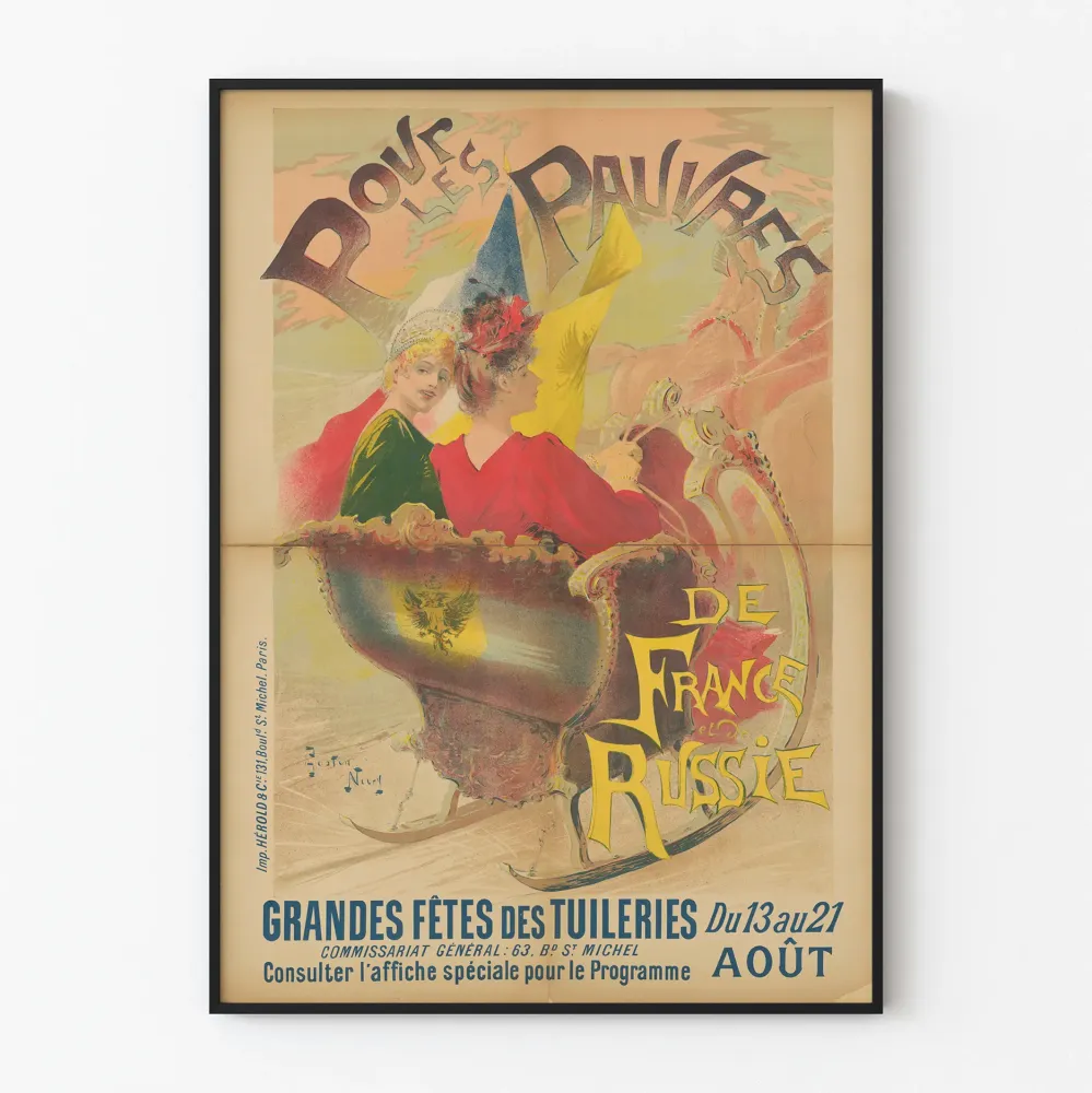 Plakat vintage Wielkie Święta Tuileries - Dla Ubogich Francji i Rosji