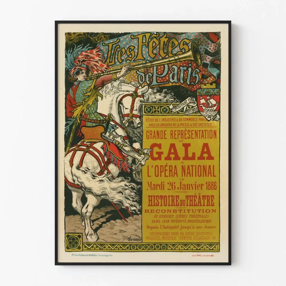 Plakat vintage Święta Paryż - Wielka gala wystawowa 1886