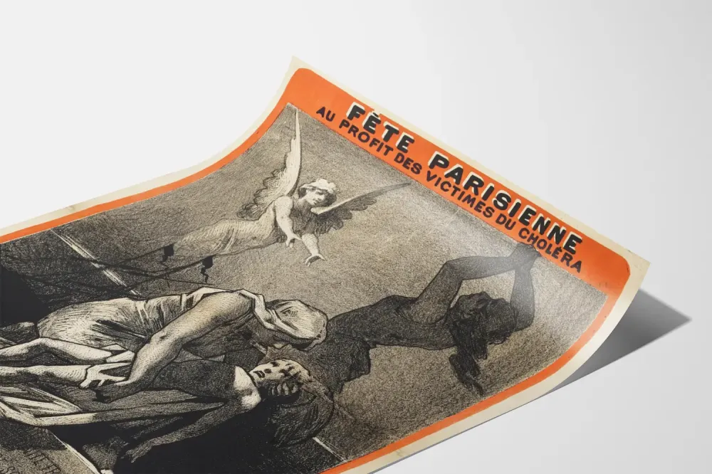 Plakat vintage Święto Paryskie na rzecz ofiar cholery