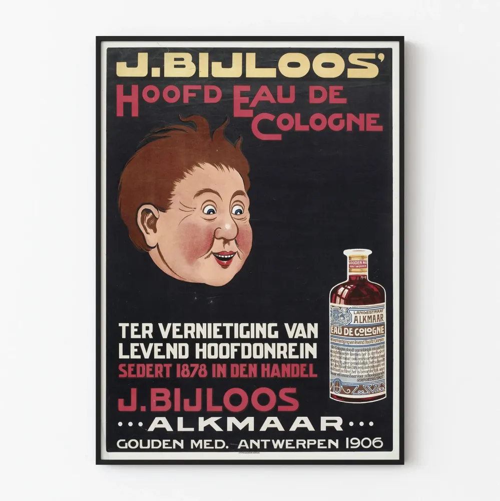 Plakat vintage Woda kolońska J. Bijloos 1906