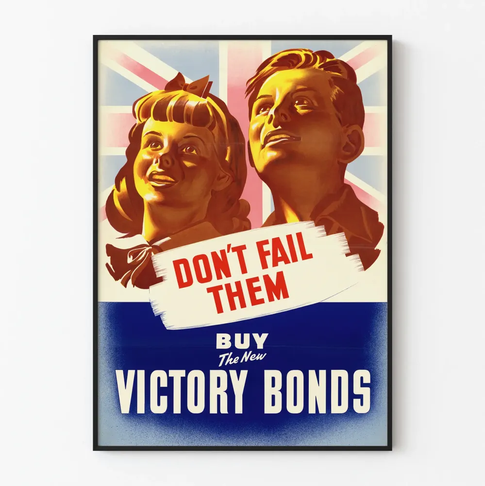 Plakat vintage wojenny - Kup nowe obligacje zwycięstwa