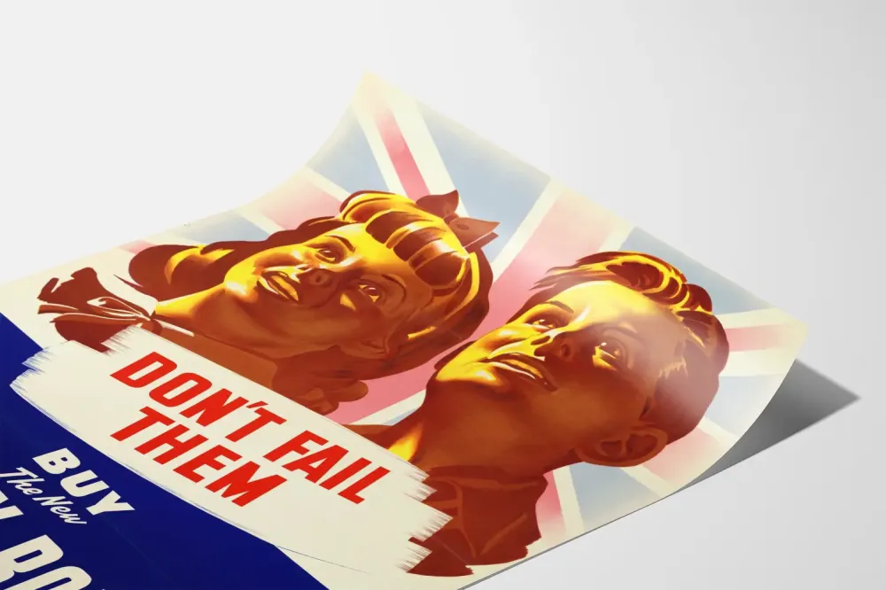 Plakat vintage wojenny - Kup nowe obligacje zwycięstwa