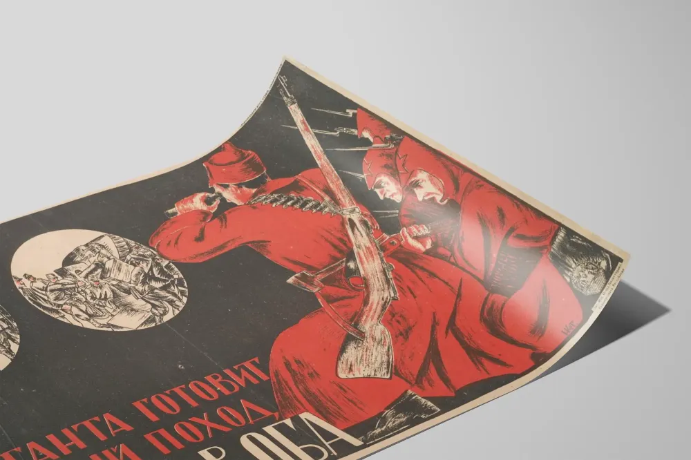 Plakat vintage wojenny Związku Radzieckiego - Ententa przygotowuje nowy atak