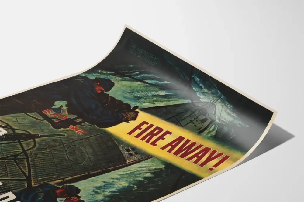 Plakat vintage Wojna 5. emisja pożyczki wojennej - Fire Away