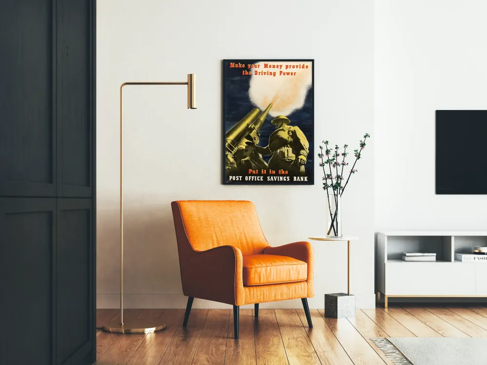 Plakat vintage wojna oszczędności pocztowe