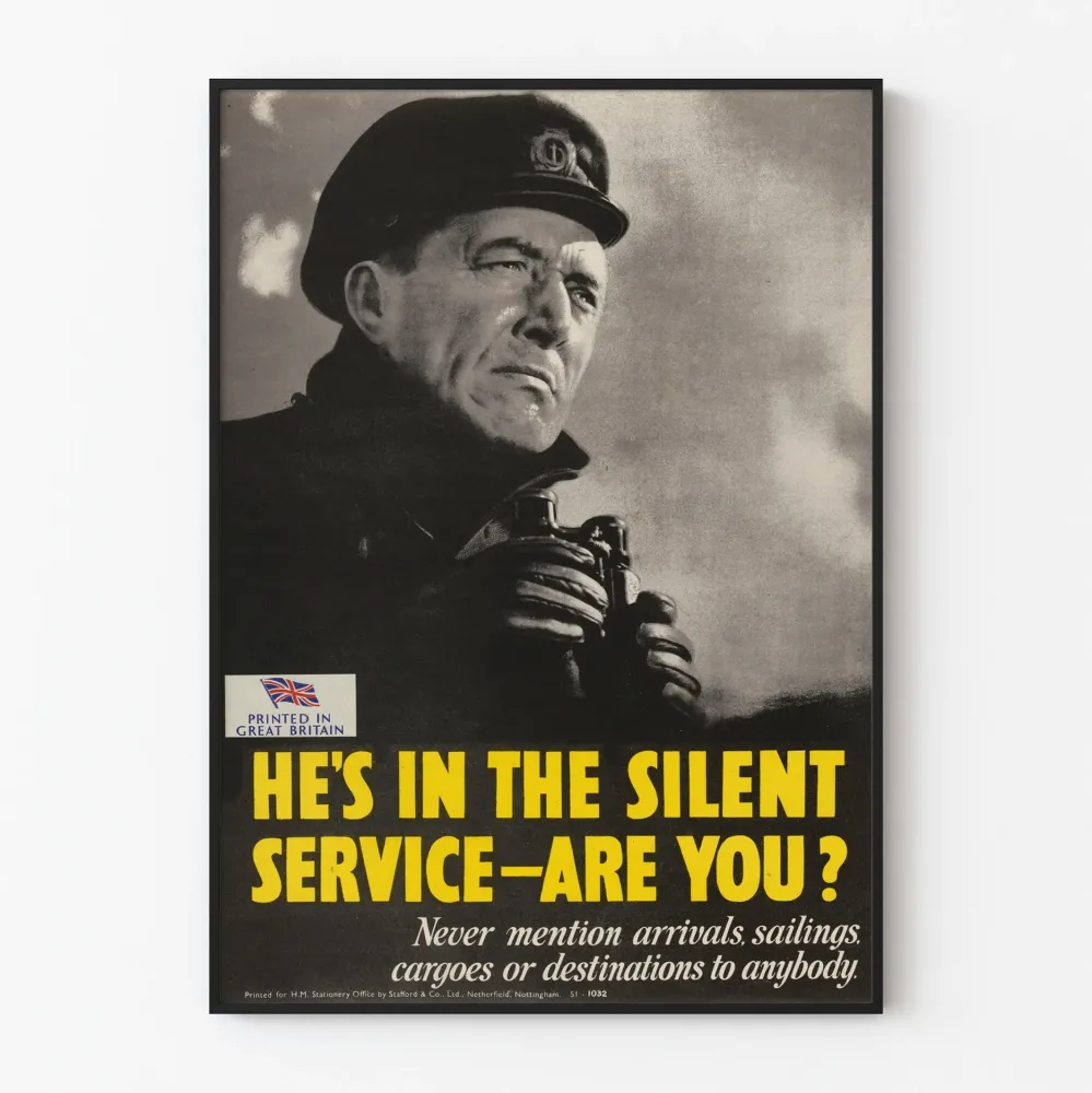 Plakat vintage wojskowy brytyjski Silent Service