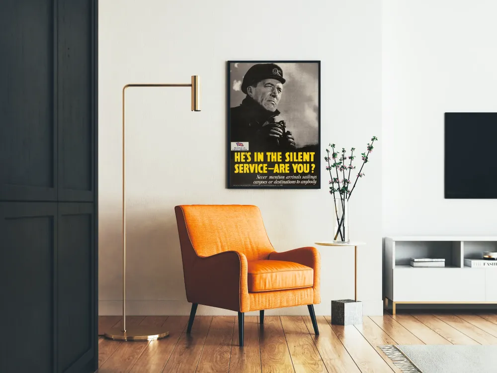 Plakat vintage wojskowy brytyjski Silent Service
