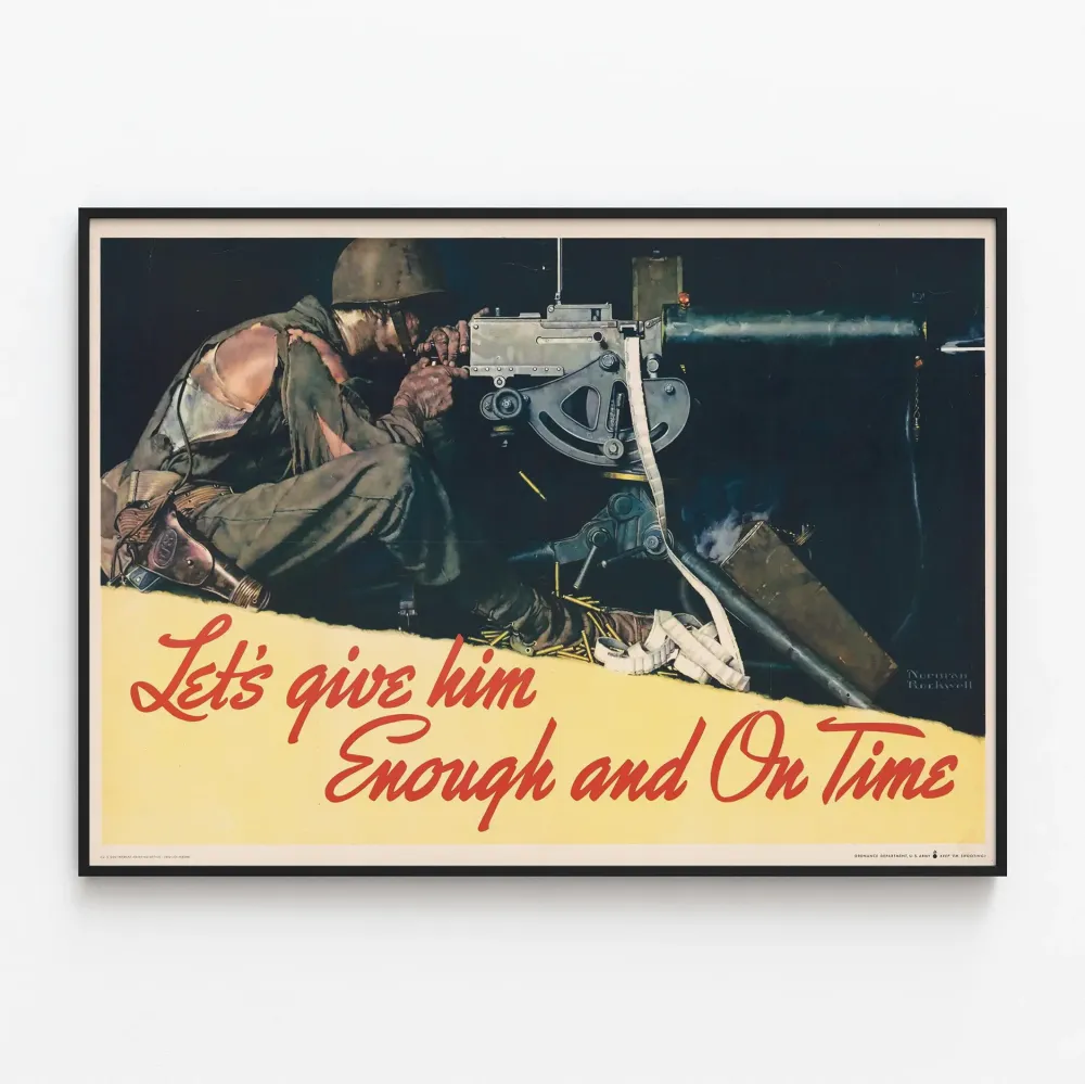 Plakat vintage wojskowy „Dajmy mu wystarczająco i na czas”