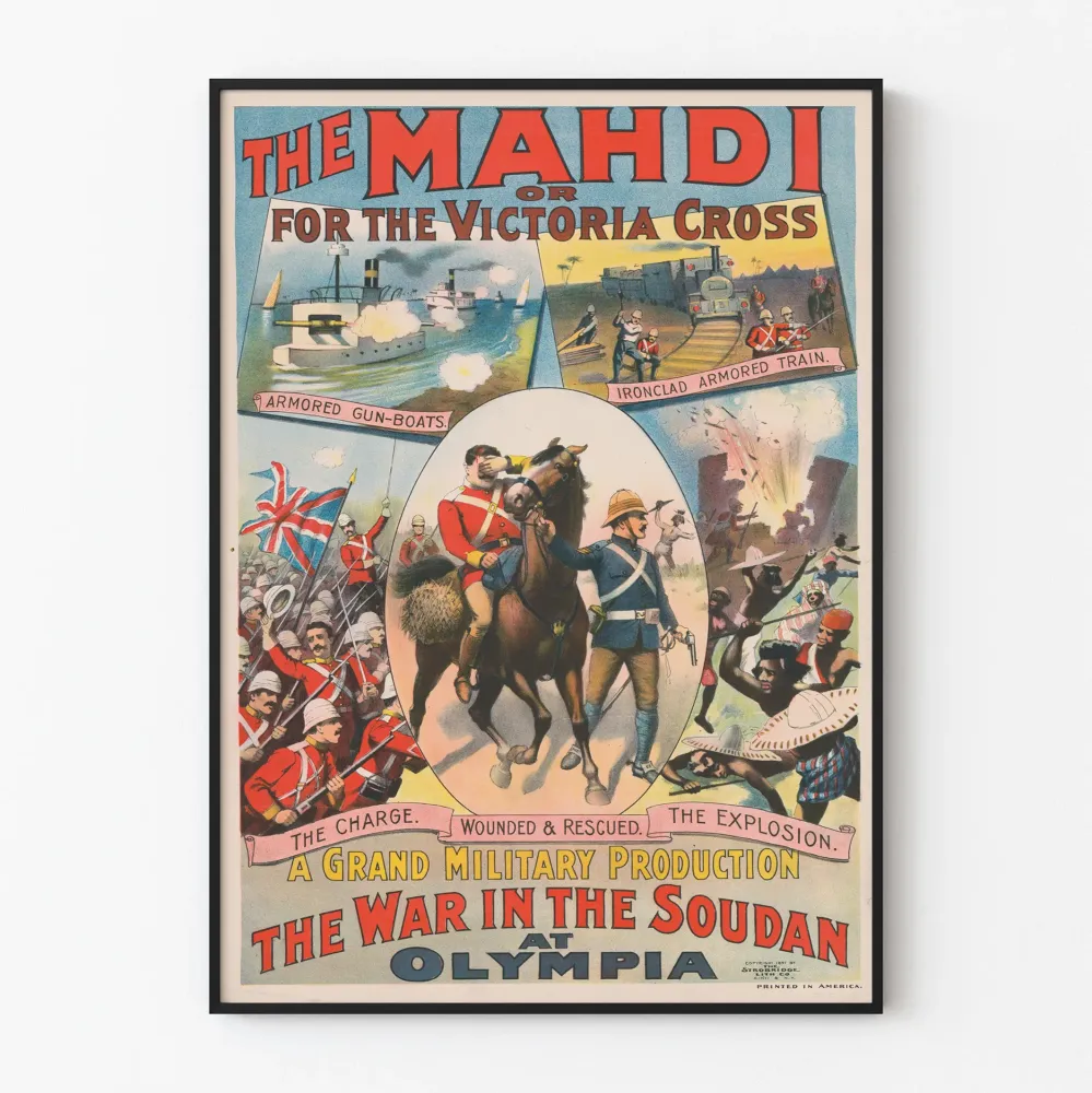Plakat vintage wojskowy Mahdi wojna w Sudanie