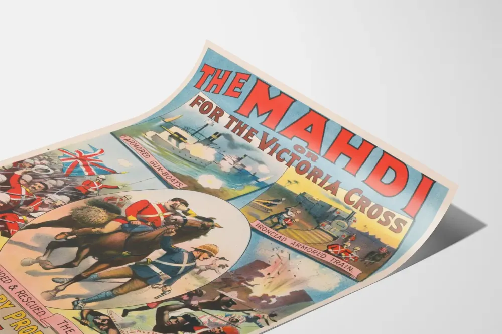 Plakat vintage wojskowy Mahdi wojna w Sudanie