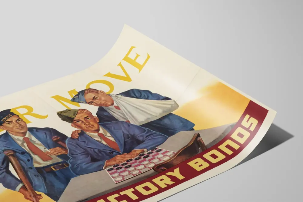 Plakat vintage wojskowy - Twój ruch, kupuj obligacje zwycięstwa