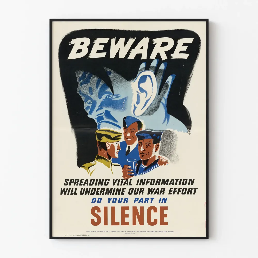 Plakat vintage wojskowy „Do Your Part Silence”